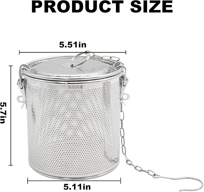 Tea Infuser, Stainless Steel Seasoning Strainer Tea Ball Filter Soup Seasonings Seperation Basket Spice Filter Tea Sieve for Home Restaurant Kitchen