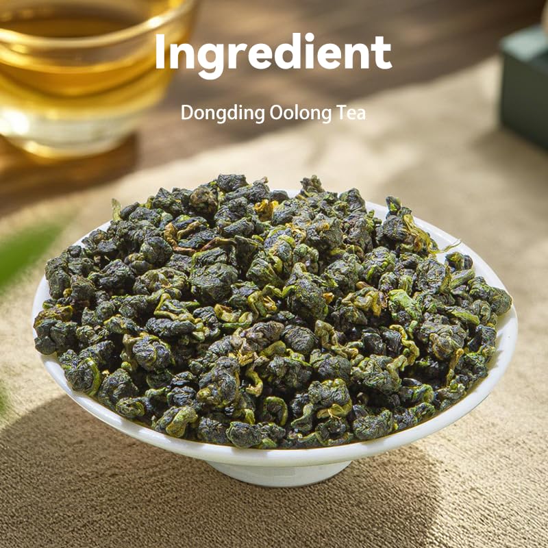 Dong Ding Oolong Tea 250g | Premium Taiwanese Roasted Oolong Tea | Floral Orchid Aroma with Toasted Nutty Flavor | Smooth Calm Energy Tea for Focus & Wellness