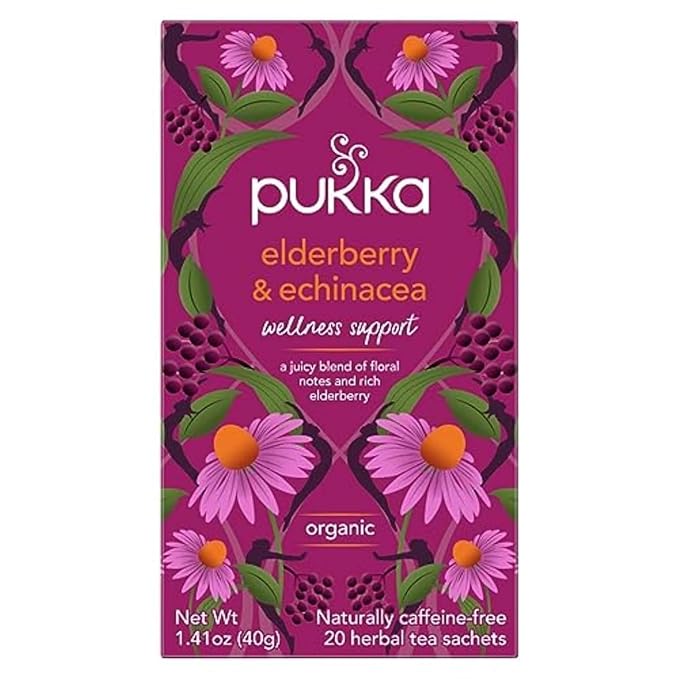Pukka Tea Bags, Organic (Elderberry and Echinacea, & Night Time Berry) (2ea / 20ct) (Variety Pack)