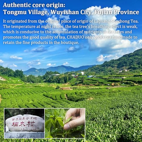 CHADUO Lapsang Souchong Tea Loose Leaf Premium ZhengShanXiaoZhong Black Tea Leaves From Fujian Wuyi Mountain 5.29/150g No Smoked Natural Floral And Fruity Aroma 正山小种 红茶