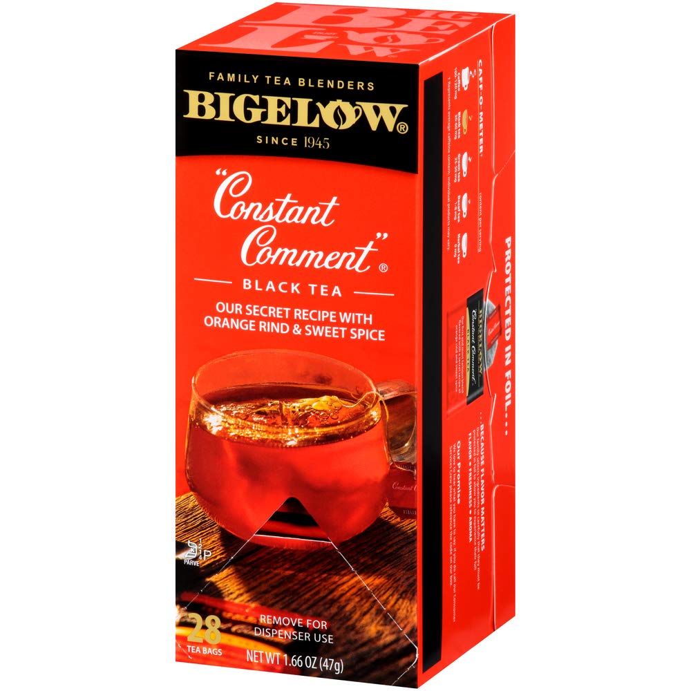 Bigelow Constant Comment Tea 28-Count Box (Pack of 1) Spiced Premium Black Tea with Orange Peel Antioxidant-Rich Full Caffeine Black Tea in Foil-Wrapped Bags