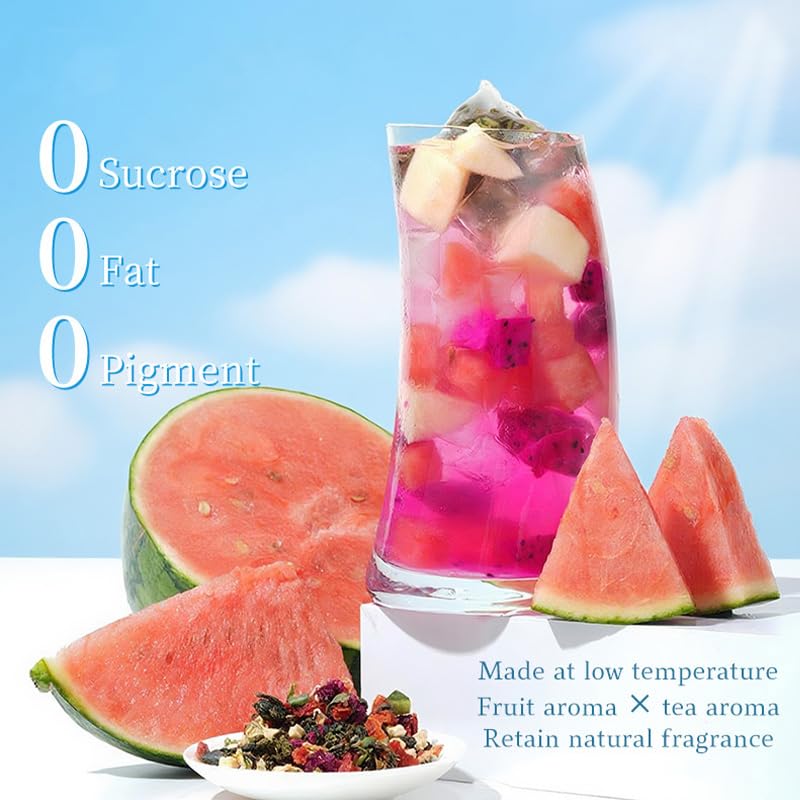 Cold Brew Watermelon Oolong Tea Bags, 3-Pack (30 Tea Bags) | Brews in Cold Water in Minutes | Naturally Flavored with Dragon Fruit & Strawberry | No Sugar Added, Refreshing Iced Tea