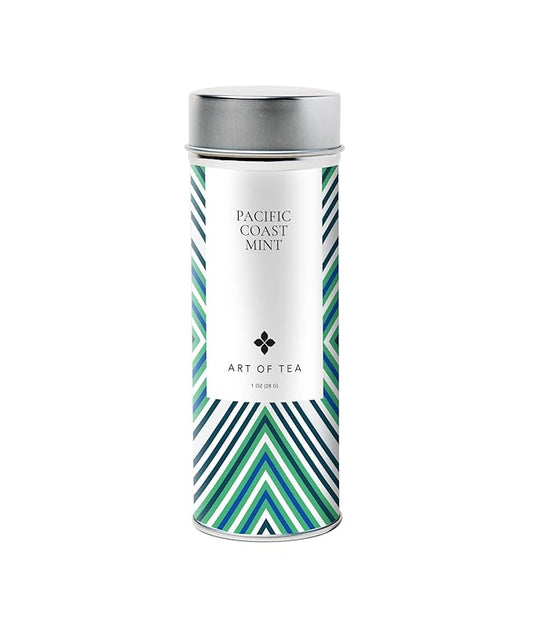 Art of Tea, Pacific Coast Mint 1oz (Organic Peppermint and Organic Spearmint Tea), Artisan Loose Leaf Tea Tin