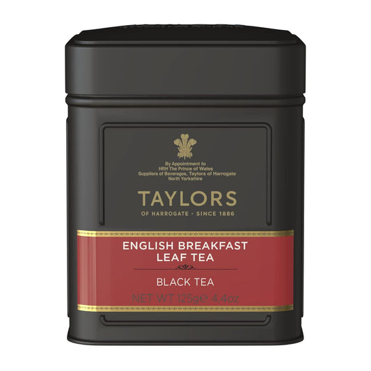 Taylors of Harrogate English Breakfast, Black Loose Leaf, 4.41 Ounce Tin Caddy, Rich, Bright & Malty, Caffeinated, Premium Whole Leaf Tea