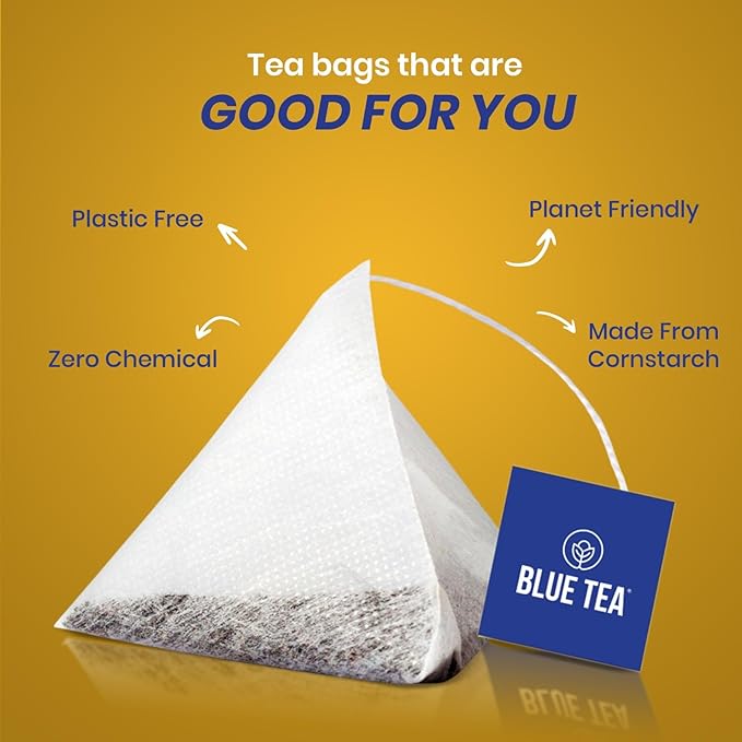 Blue TEA - Chamomile Tea For Sleep - 25 Count - Plant Based Tea Bags, Get a good Sleep, Relaxation, Stress Relief, Caffeine Free - Flower Based