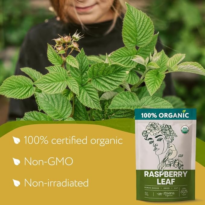 Organic Red Raspberry Leaf Tea – Wild Raspberry Tea for Healthy Cycle – 6oz