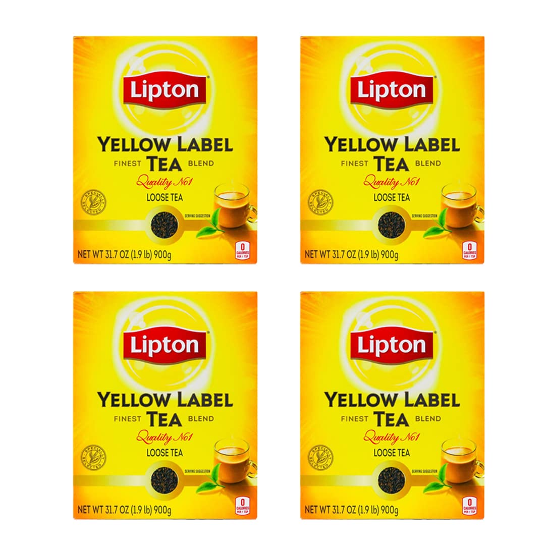 Lipton Yellow Label International Blend | Loose Tea | Premium Quality | Compatible for Milk Chai | Bold &amp; Rich Flavor | Bulk Tea | 900 Grams (Pack of 4)