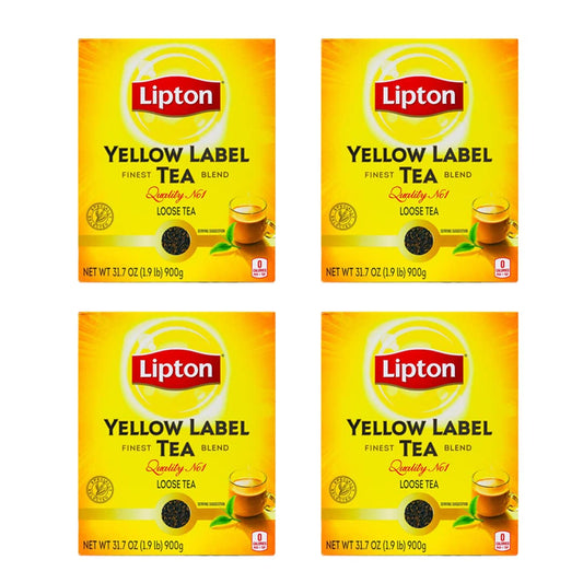 Lipton Yellow Label International Blend | Loose Tea | Premium Quality | Compatible for Milk Chai | Bold &amp; Rich Flavor | Bulk Tea | 900 Grams (Pack of 4)