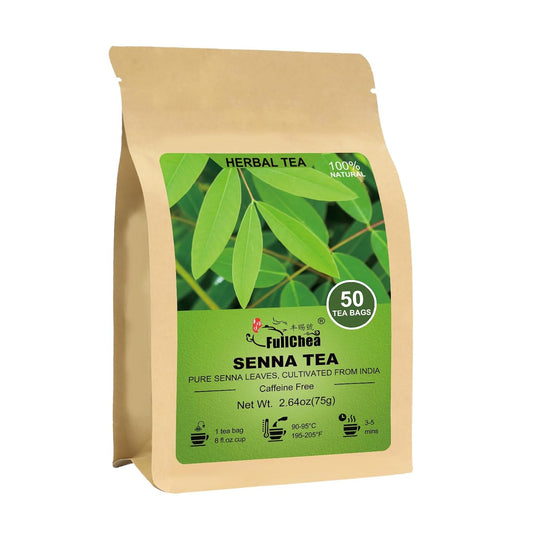 FullChea - Senna Tea, 50 Count, Naturally Senna Leaf Tea for Constipation | Non-GMO and caffeine-free, traditionally used for constipation relief and digestive support