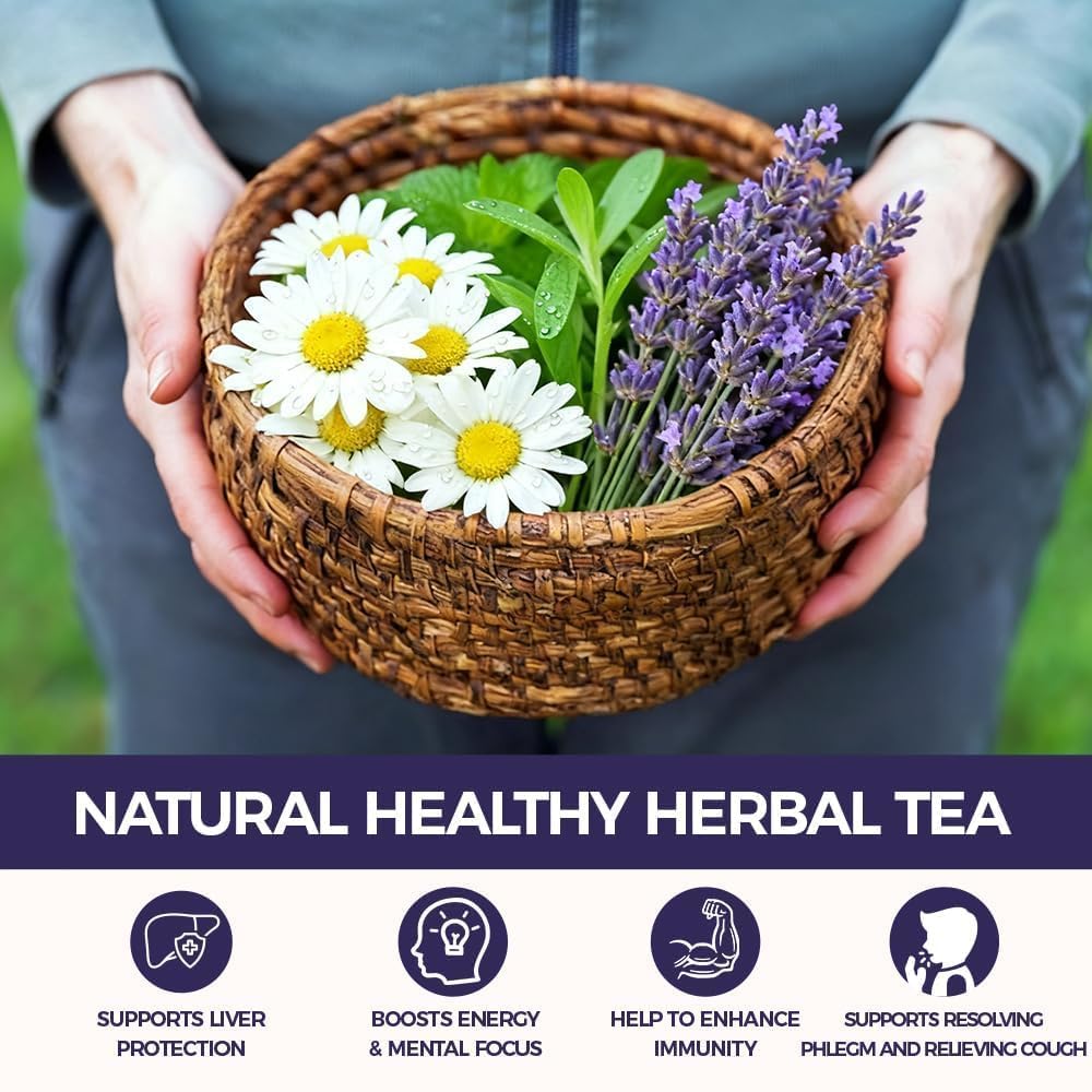 WOTIHA 60 Count Premium Chamomile Lavender Tea Bags - 100% Pure Flowers, Soothing Aroma, Supports Relaxation &amp; Better Sleep, Caffeine-Free, Additive-Free, Sugar-Free, Vegan.Non-GMO