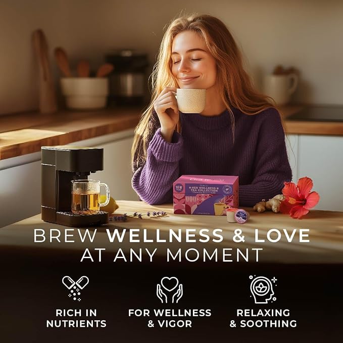 Gya Tea Co Her Wellness Tea Pod Collection Gift Set (16 Count) - Different Flavors Assorted Variety Pack