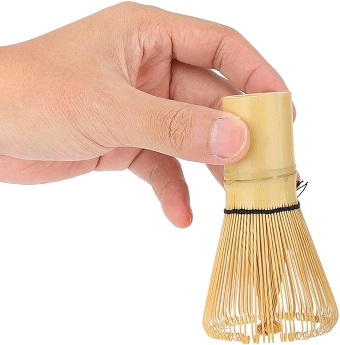 Tea Whisk, 2.5x10.5cm/0.98x4.13in Long Handle Matcha Stirrer Wisk Mixer Brush Handcrafted Traditional Japanese Chasen Tool for Matcha Tea Preparation