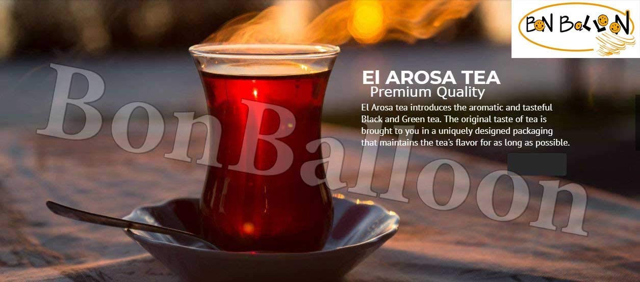 Al Arousa Black Tea El Arosa Natural Indian Kenyan Traditional Egyptian El Arousa Egypt Arab Arabic Arabian Strong Rich Pure Oriental Teas Breakfast Halal (8.82 oz / 250 gm) شاى العروسة
