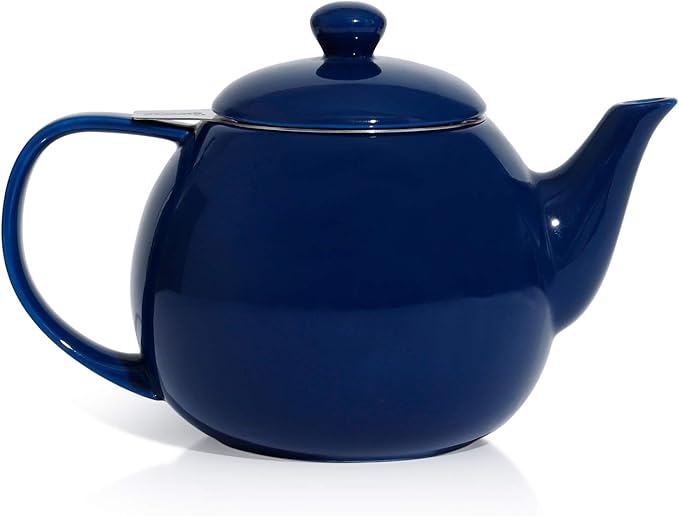 Sweese Teapot, Porcelain Tea Pot with Stainless Steel Infuser, Blooming & Loose Leaf Teapot - 27ounc