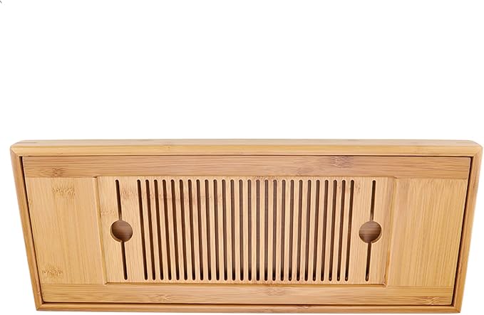 Keenso Tea Tray with 2 in 1 Removable Tea Tray for Home Office Table 38 * 15cm, Ecofriendly Mini Serving for Chinese Gongfu Service for 2-3 Persons