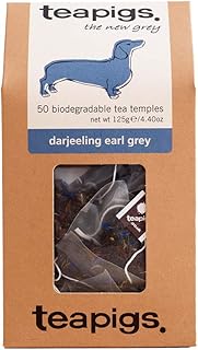 Teapigs Darjeeling Earl Grey Tea Bags Made With Whole Tea Leaves, Natural Ingredients, Non-GMO, Elegant Floral Blend – 50 Count (1 Pack of 50 Teabags)