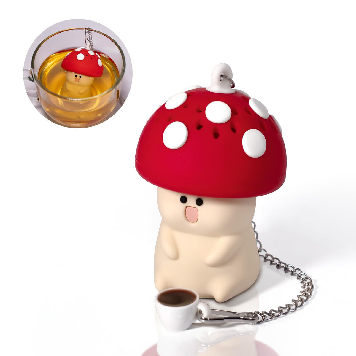 Hobrad Mushroom Tea Infuser Loose Leaf Tea Strainer Cute Kitchen Accessories
