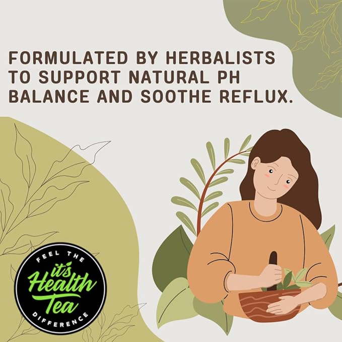 GERD Relief Herbal Tea: 8-Digestive Herb Blend, Natural Acid Reflux & Heartburn Aid, Pre/Post Meal Support, 3oz with 35 Bags