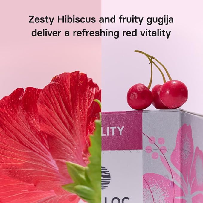 Osulloc Hibiscus Gugija, Hibiscus Tea with Gugija (Goji Berry), Vitality Support Tea, 20 Count, 1.27 oz