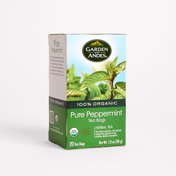 Garden of the Andes - Peppermint Tea - 6 x 20 Tea Bags (120 Count) - USDA Organic Caffeine-Free Herbal Infusion