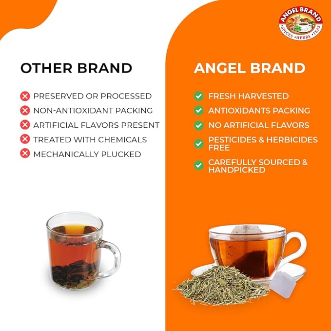 Angel Brand Lemongrass Tea Bags 20 Tea Bags – Pack 3 Lemon Grass Tea with Ginger, Rose Hips, & Clove - Lemongrass Tea Bags with Balanced Flavor