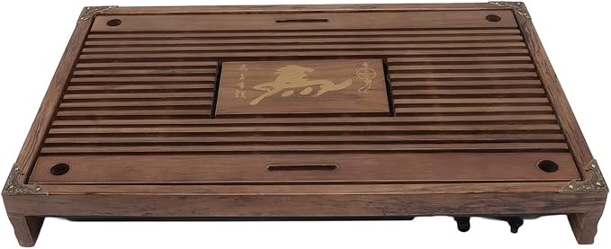 Wooden Non Fading Kung Fu Tea Tray Catch Tray Set Drawer Tea Set Tray Drainage Water Storage Tea Table Household (with drainage tool hose) (Type A