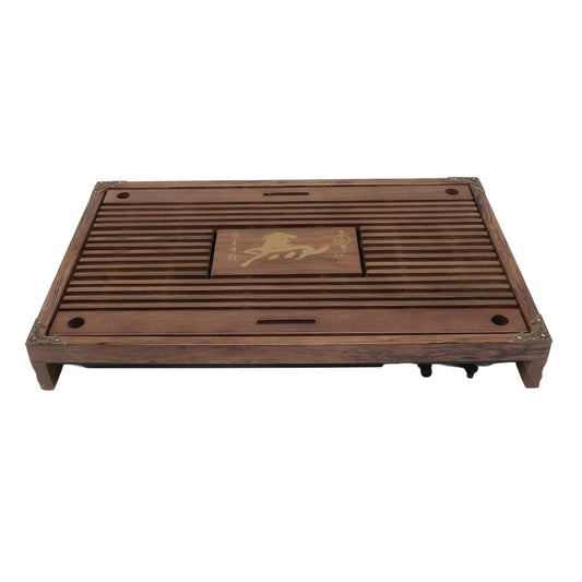 Wooden Non Fading Kung Fu Tea Tray Catch Tray Set Drawer Tea Set Tray Drainage Water Storage Tea Table Household (with drainage tool hose) (Type A