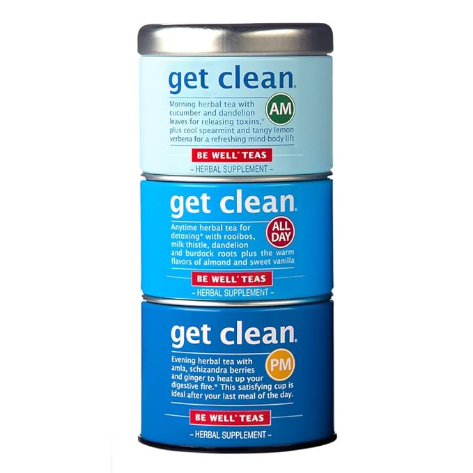 The Republic Of Tea Get Clean Stackable Tea, Herbal Tea, Caffeine-Free, 42 Tea Bags