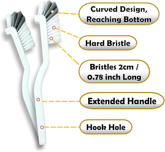 Crevice Cleaning Brush Set, Multi-Purpose Hard Bristle Brushes for Deep Cleaning Kitchen, Bathroom, Grout, Sink, Cup, Teapot, Bottle, Blender