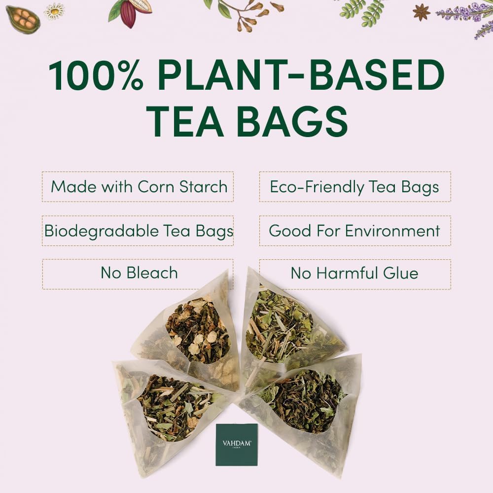 VAHDAM, Assorted Tea in Presentation Box (24 Variants, 24 Pyramid Tea Bags) Long Leaf Pyramid Variety Pack | Premium Tea Gifts | Gifts for Women & Men