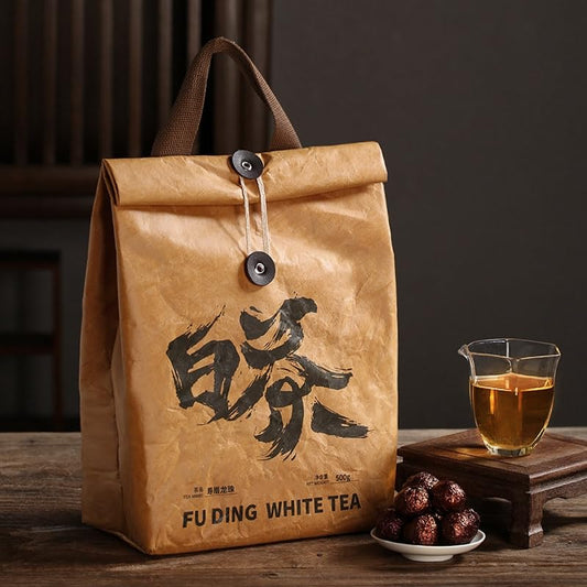 Chinese Kung Fu Tea-Fuding Aged Shoumei Dragon Pearls White Tea, Sweet Jujube and Lotus Aroma, Old Tree High Altitude, 250g or 500g (500g)