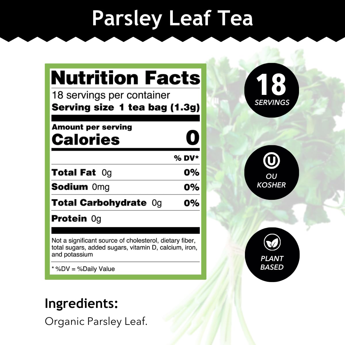 Buddha Teas Organic Parsley Leaf Tea - Herbal Tea, Caffeine Free