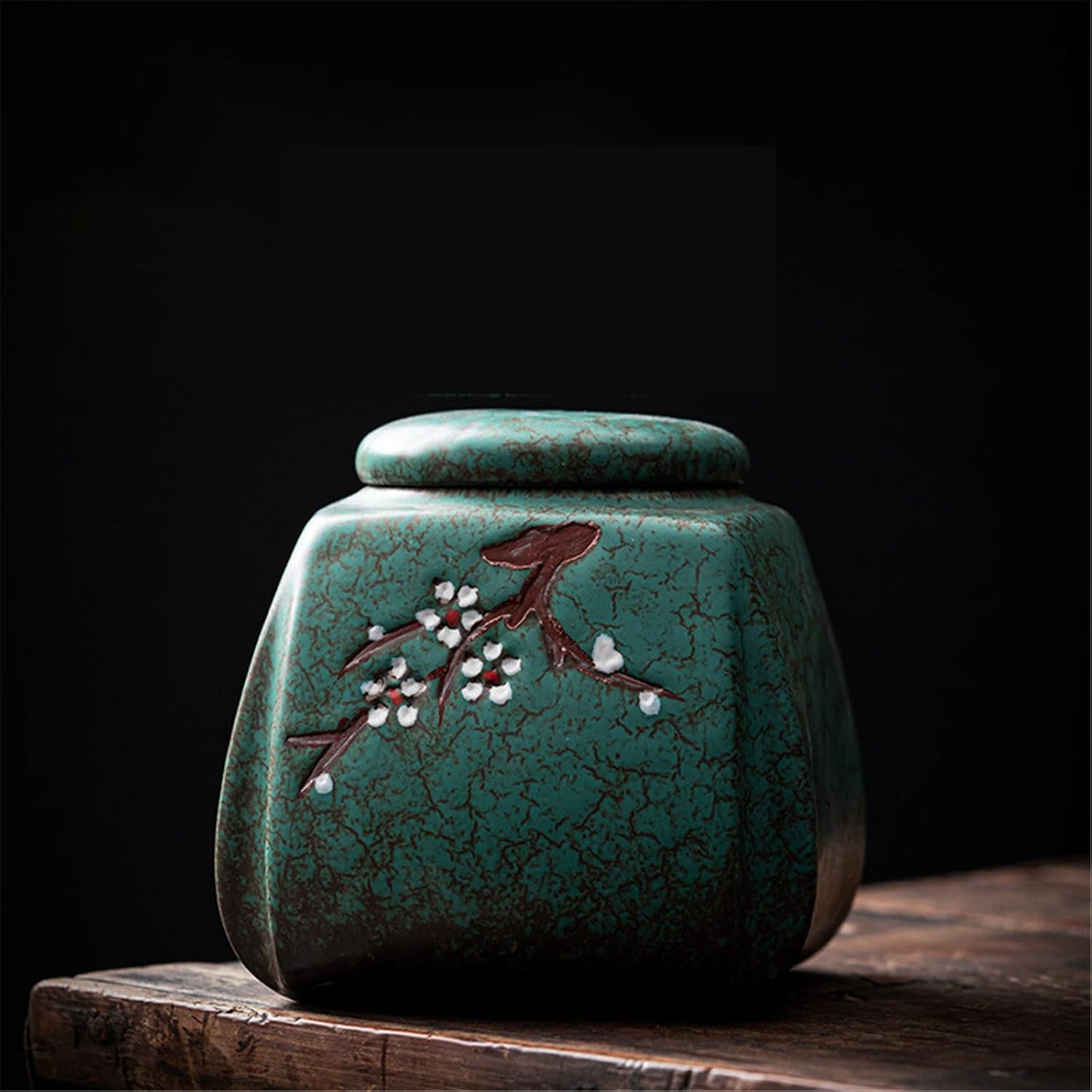 Large Ceramic Tea Canister with Sealed Lid, Anti-Moisture Design-large