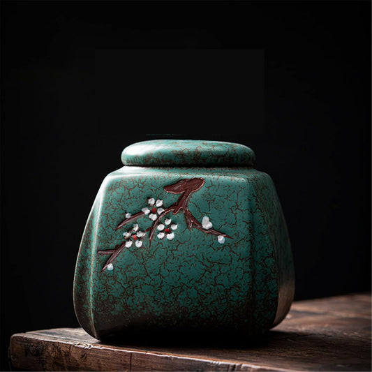 Large Ceramic Tea Canister with Sealed Lid, Anti-Moisture Design-large