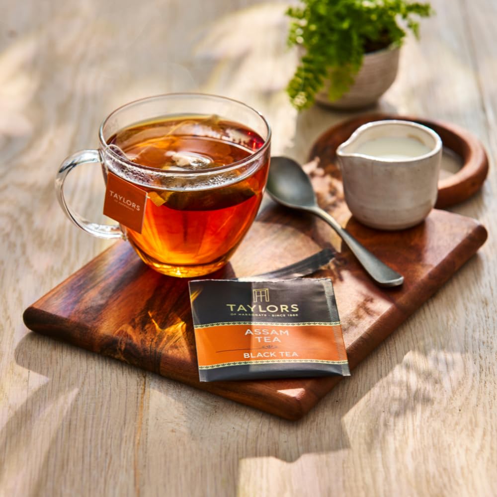Taylors of Harrogate Assam, Black Tea, Individually Wrapped Bags, 20 Count (Pack of 1), Full-bodied, Satisfying & Malty, Caffeinated, Enjoy Hot or Iced, 20 Teabags