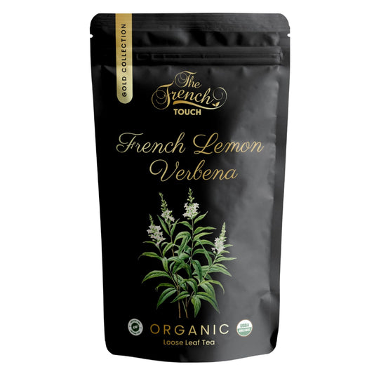 The French Touch Gold Collection - French Lemon Verbena Tea ORGANIC | 80 Gr - 2.82 Oz Loose Leaf Tea | Herbs from France | 100% Certified USDA Organic | Select Premium Lemon Verbena | Caffeine-free