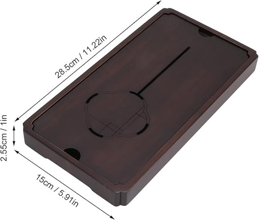 1Pcs Chinese Gongfu Tea Tray Table Box with Water Storage, Wooden Chinese Water Storage Drainage Tea Tray, Simple Decorative Household Tea Serving Tray(Small)