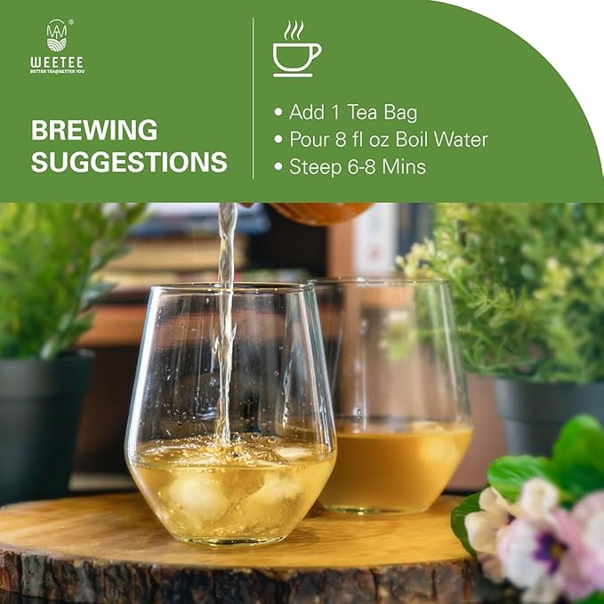 WT Weetee Organic Dandelion Root Tea Bags, Pure Raw Dandelion Root 100 Count, Earthy & Refreshing Herbal Tea