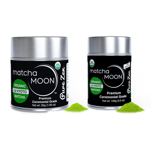 Premium Japanese Matcha from Uji, Kyoto – 30g Tin + 100g Tin for Traditional Tea Preparation