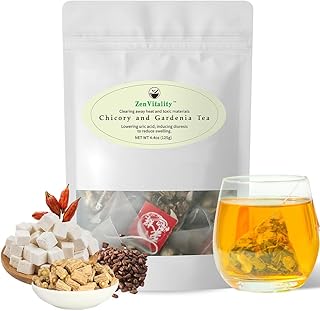 ZenVitality® Organic Chicory And Gardenia Tea For Diabetics Supports Healthy Blood Sugar, Digestion, Weight & Sleep With Gardenia, Chicory Root, Dandelion Leaf Sugar Free Blend, Vegan & Caffeine Free