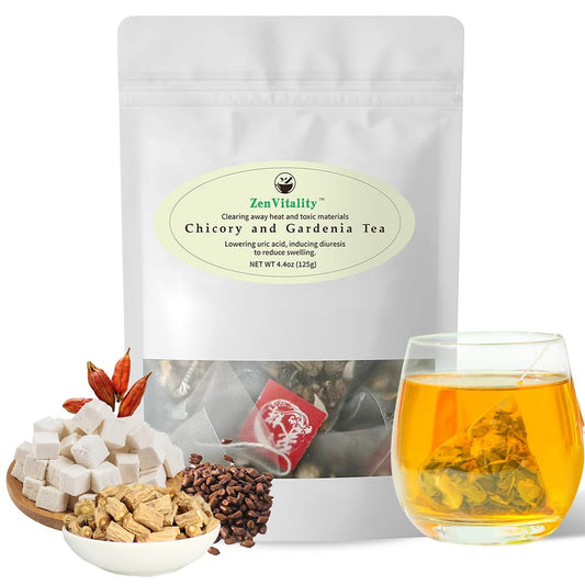 ZenVitality® Organic Chicory And Gardenia Tea Supports Healthy Digestion & Sleep With Gardenia, Chicory Root, Dandelion Leaf Sugar Free Blend