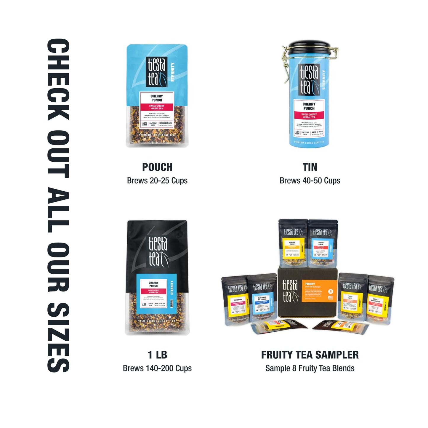 Tiesta Tea - Cherry Punch, Loose Leaf, Sweet Cherry Herbal Tea | Premium Blend, Non-Caffeinated, Makes Hot or Iced &amp; Brews Up to 25 Cups, 2oz Resealable Pouch