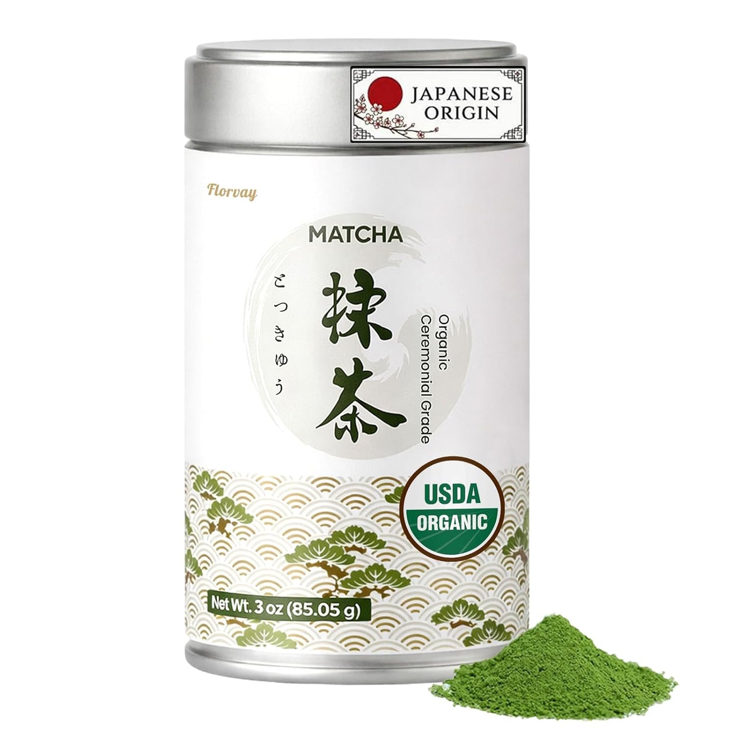 Japanese Ceremonial Grade Matcha Powder – USDA Organic, 3oz Tin, Smooth Taste with Low Bitterness, Calm, Clear Energy, Pure Matcha