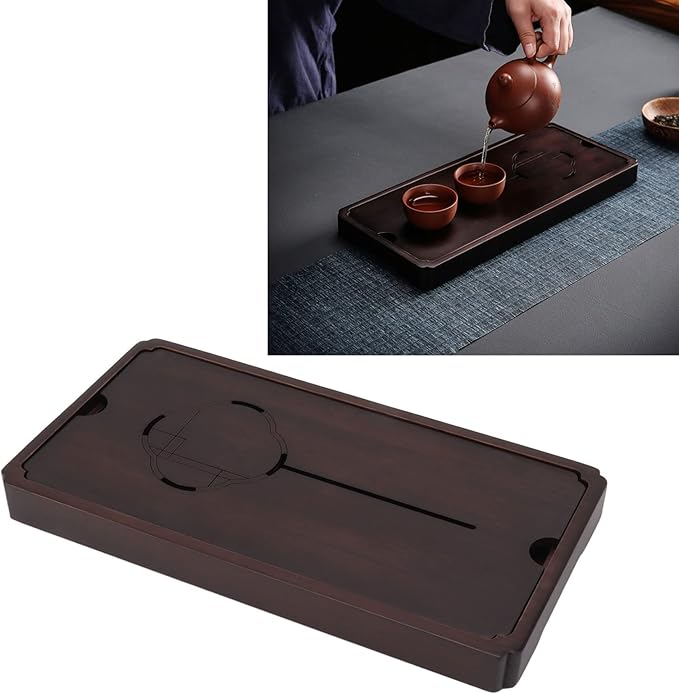 1Pcs Chinese Gongfu Tea Tray Table Box with Water Storage, Wooden Chinese Water Storage Drainage Tea Tray, Simple Decorative Household Tea Serving Tray(Small)
