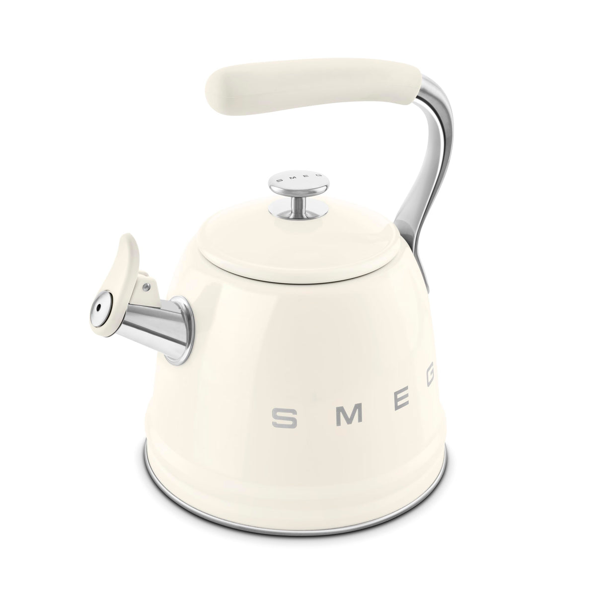 SMEG Stovetop Whistling Kettle – 50s Retro Style, 2.3 Liter (10 Cup / 2.4 Quart) Stainless Steel Tea Kettle with Iconic
