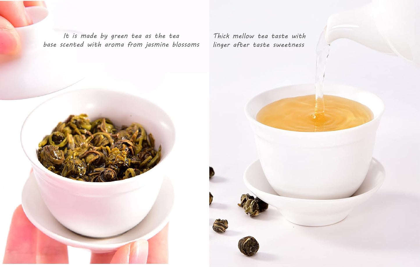 TIAN HU SHAN Jasmine Dragon Pearls Green Tea Loose Leaf 4oz *4tin