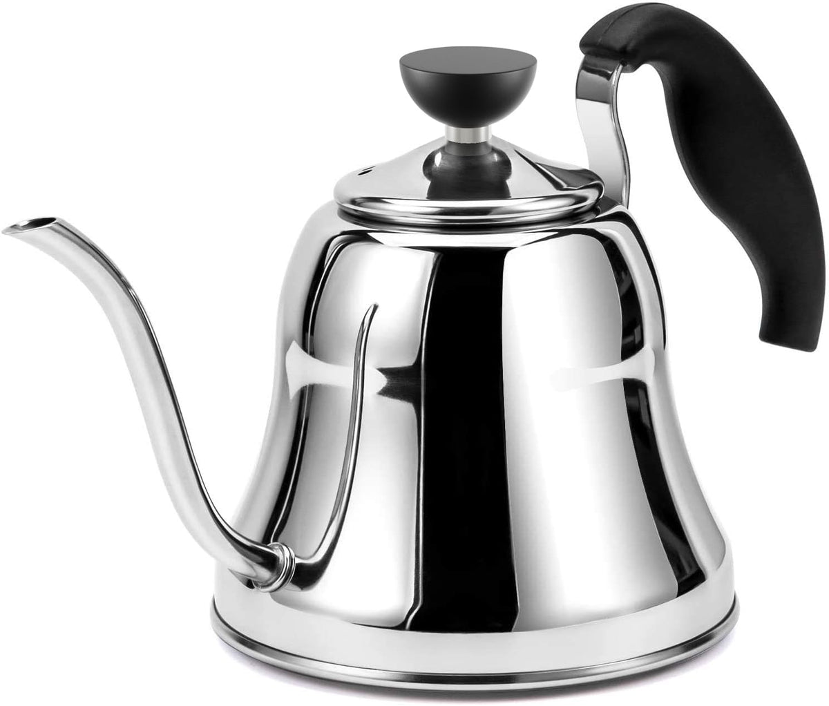Chefbar Tea Kettle for Stovetop, Gooseneck Pour Over, Flow Control, 28oz, Silver
