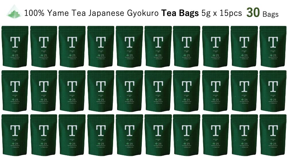 30 Packs 八女茶 Brand [Japanese Gyokuro Green Tea Bags] Green (Koisuru Yamecha) Gyokuro 100% Yamecha Japanese Gyokuro Green Tea Bags