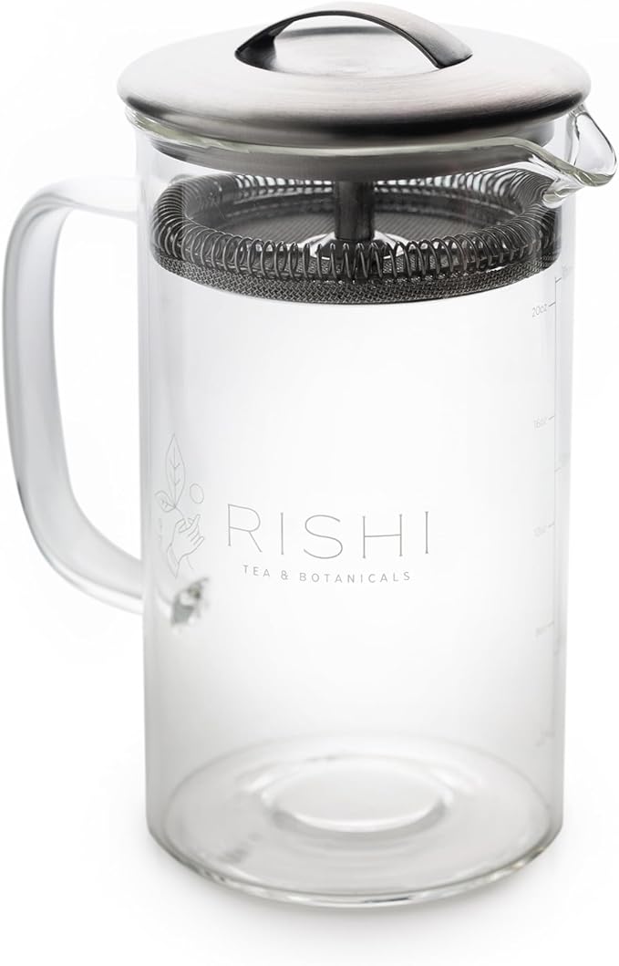 Rishi Tea Simple Brew Teapot - For 20oz Loose Tea Preparation, Built-in Strainer, Everyday Teaware, 