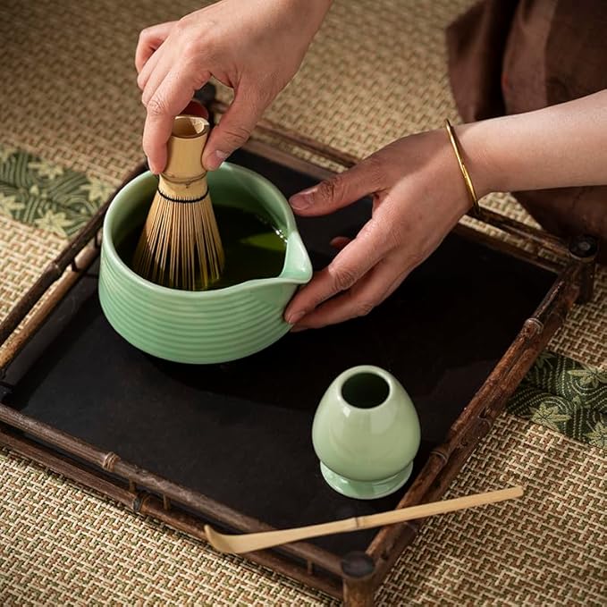 Matcha Whisk Set With Matcha Bowl, Matcha Whisk Holder Matcha Bamboo Whisk, Scoop, Unique Gifts For Women Men Girl Friend Home Kitchen Decor Gifts For Tea Enthusiasts Christmas,Birthday